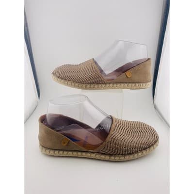 Verbenas taupe woven leather and suede espadrilles Made in Spain sz 37 - Thumbnail 2