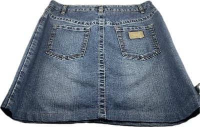 Escada sport Vintage Denim Skirt Blue Sz 36 S Cotton Logo Mini Knee Length - Thumbnail 2