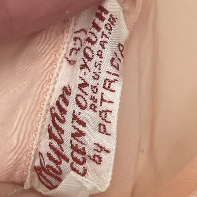 1930s Peach Rayon Slip Dress Embroidered Lace Bias Cut Lingerie Antique Boudoir - Thumbnail 10