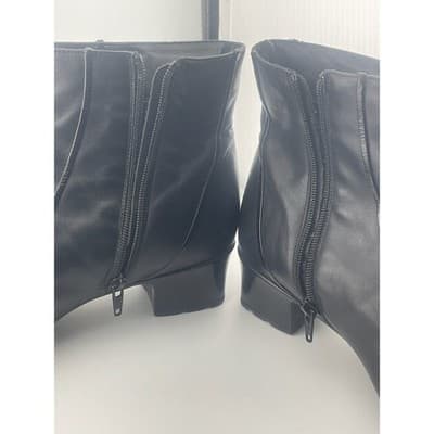 Sesto Meucci vintage 90's architectural black leather boots Italy sz 10.5 - Thumbnail 7