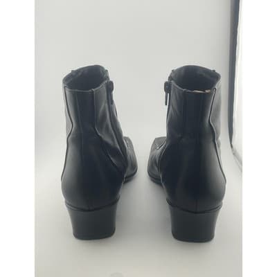Sesto Meucci vintage 90's architectural black leather boots Italy sz 10.5 - Thumbnail 6