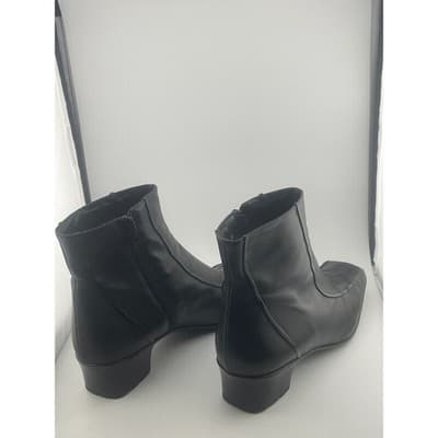 Sesto Meucci vintage 90's architectural black leather boots Italy sz 10.5 - Thumbnail 5