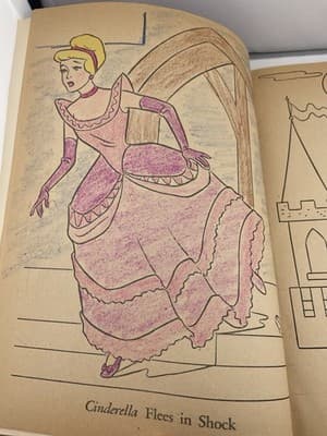 Disney Character color activity and book Vintage 1972 ABC Alice Bambi Cinderella - Thumbnail 7