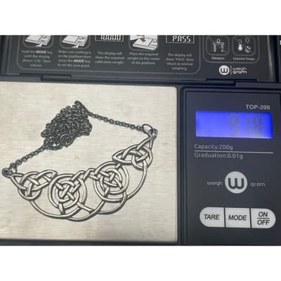 Sterling Silver Celtic Knot Necklace Celtic Revival Openwork Pendant Necklace - Thumbnail 12