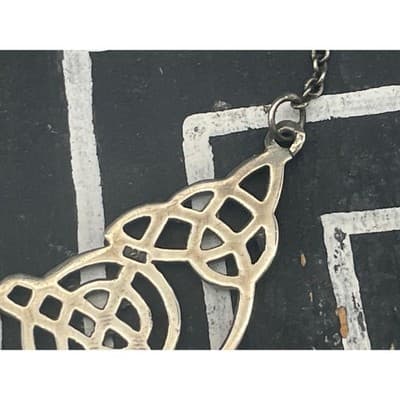 Sterling Silver Celtic Knot Necklace Celtic Revival Openwork Pendant Necklace - Thumbnail 10