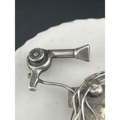 John Storey LHTC Sterling Silver Hairdresser Brooch 1987 1988 Wearable Art Pin - Thumbnail 10