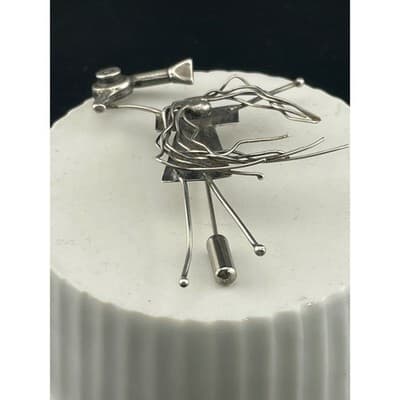 John Storey LHTC Sterling Silver Hairdresser Brooch 1987 1988 Wearable Art Pin - Thumbnail 7