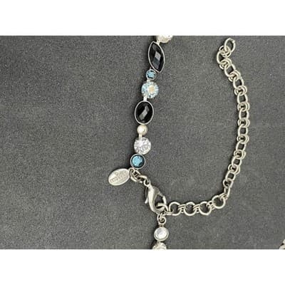 Sorrelli Mixed Cut Crystal Station Necklace Black Blue Gray Rhinestone Signed - Thumbnail 10