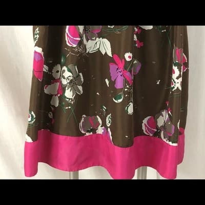 Y2K Guess silk floral dress sz 3 garden party juniors viontage brown pink - Thumbnail 5