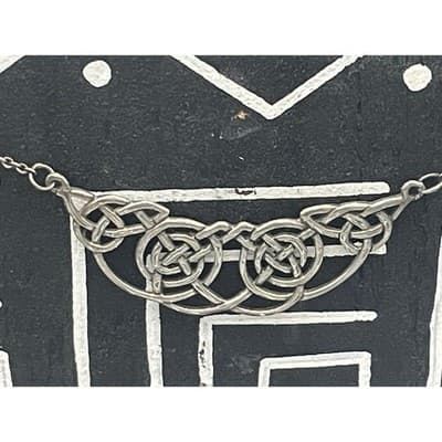 Sterling Silver Celtic Knot Necklace Celtic Revival Openwork Pendant Necklace - Thumbnail 5