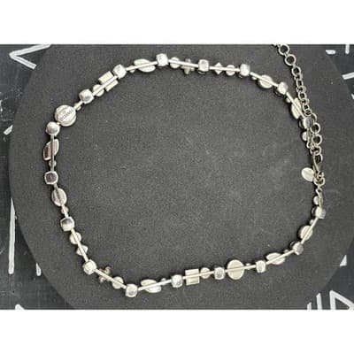 Sorrelli Mixed Cut Crystal Station Necklace Black Blue Gray Rhinestone Signed - Thumbnail 11