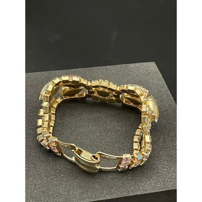 Vintage Aurora Borealis Rhinestone Parure Necklace Bracelet Earrings Jewelry Set - Thumbnail 17