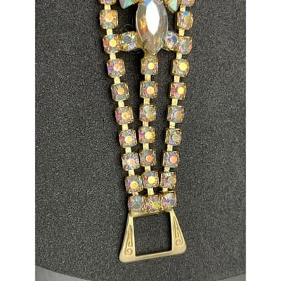 Vintage Aurora Borealis Rhinestone Parure Necklace Bracelet Earrings Jewelry Set - Thumbnail 13