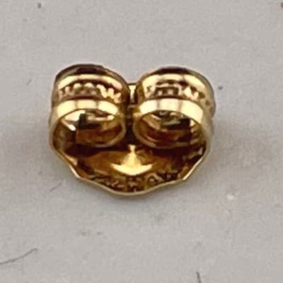 Vintage 14K Gold Amethyst Heart Stud Earrings Petite Leaf Dainty Feb Birthstone - Thumbnail 18