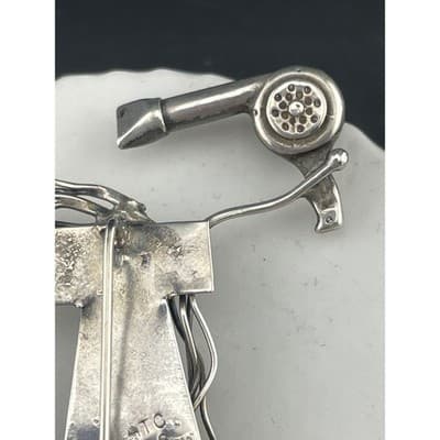 John Storey LHTC Sterling Silver Hairdresser Brooch 1987 1988 Wearable Art Pin - Thumbnail 12