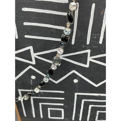 Sorrelli Mixed Cut Crystal Station Necklace Black Blue Gray Rhinestone Signed - Thumbnail 13
