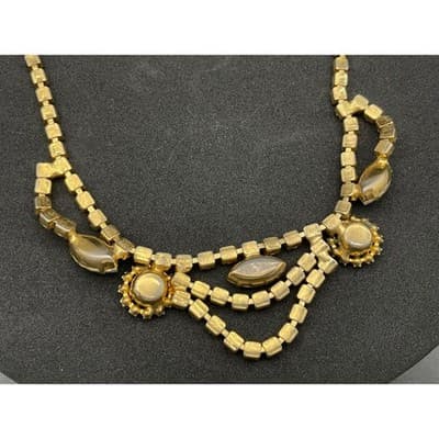 Vintage Aurora Borealis Rhinestone Parure Necklace Bracelet Earrings Jewelry Set - Thumbnail 5