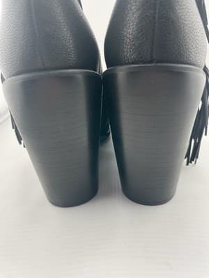 See by Chloe Fringe Wedge Ankle Booties Black Leather Sz 36.5 Epona Boots New 6 - Thumbnail 9