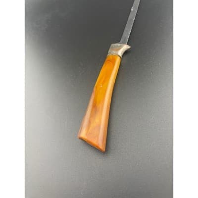 Antique Bakelite Letter Opener Marbled Butterscotch Handle Art Deco Era Office - Thumbnail 2