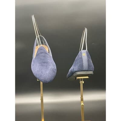 Birdies Navy Blue Suede Flats The Starling Pointed Almond Toe Loafers Sz 10.5 - Thumbnail 3