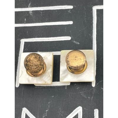 Antique Mother of Pearl Cufflinks Edwardian Patent Marked Mens Dress Accessories - Thumbnail 7