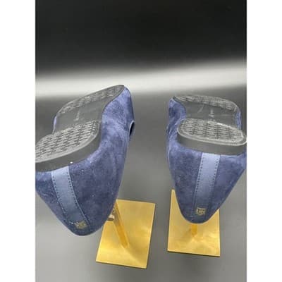 Birdies Navy Blue Suede Flats The Starling Pointed Almond Toe Loafers Sz 10.5 - Thumbnail 7