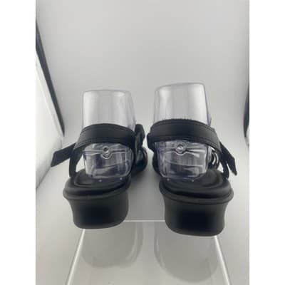 ECCO Felicia Black Leather Adjustable Strap Wedge Sandals Womens Size 40 9-10 - Thumbnail 13