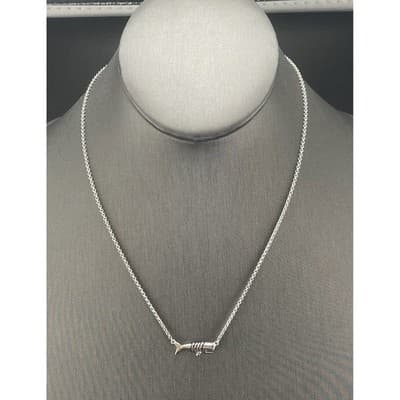 E. Frances Sterling Whale necklace marine gift 925 minimalist Summer jewelry - Thumbnail 4