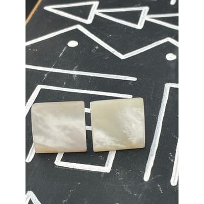 Antique Mother of Pearl Cufflinks Edwardian Patent Marked Mens Dress Accessories - Thumbnail 2