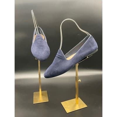 Birdies Navy Blue Suede Flats The Starling Pointed Almond Toe Loafers Sz 10.5 - Thumbnail 2