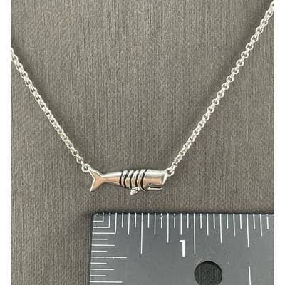 E. Frances Sterling Whale necklace marine gift 925 minimalist Summer jewelry - Thumbnail 3