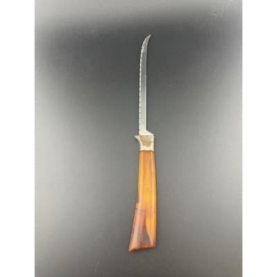 Antique Bakelite Letter Opener Marbled Butterscotch Handle Art Deco Era Office - Thumbnail 4