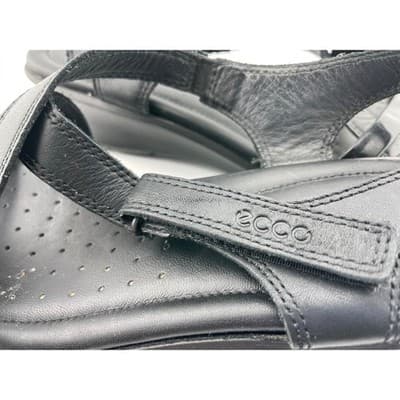 ECCO Felicia Black Leather Adjustable Strap Wedge Sandals Womens Size 40 9-10 - Thumbnail 8