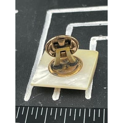 Antique Mother of Pearl Cufflinks Edwardian Patent Marked Mens Dress Accessories - Thumbnail 14
