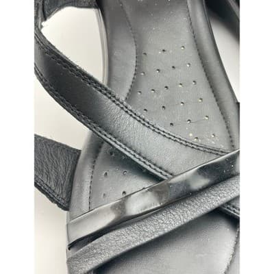 ECCO Felicia Black Leather Adjustable Strap Wedge Sandals Womens Size 40 9-10 - Thumbnail 11