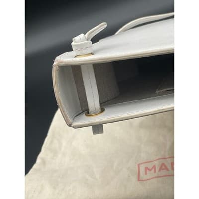 Mansur Gavriel Wave Bag White Leather Sculptural Shoulder Bag Italy Dust Bag - Thumbnail 13
