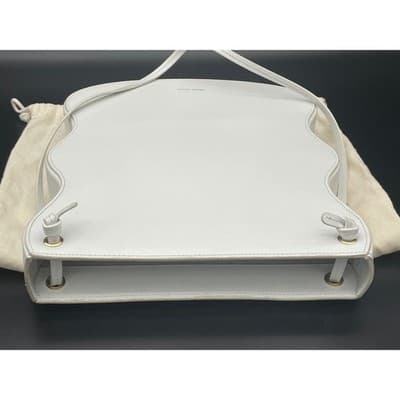 Mansur Gavriel Wave Bag White Leather Sculptural Shoulder Bag Italy Dust Bag - Thumbnail 14