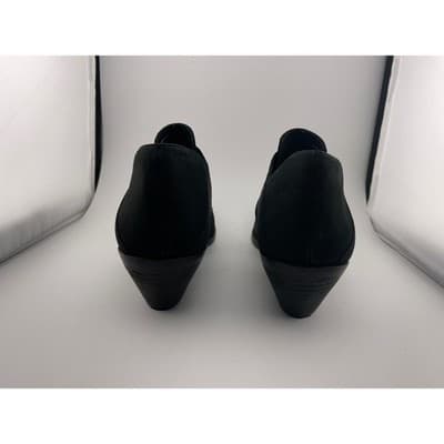 Eileen Fisher Perry black nubuck suede elastic cutout shoes booties sz 7.5 - Thumbnail 7