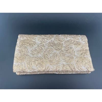 Vintage Revlon Gold Lamé Evening Clutch Mid-Century Vanity Cosmetic Case w/ Box - Thumbnail 2