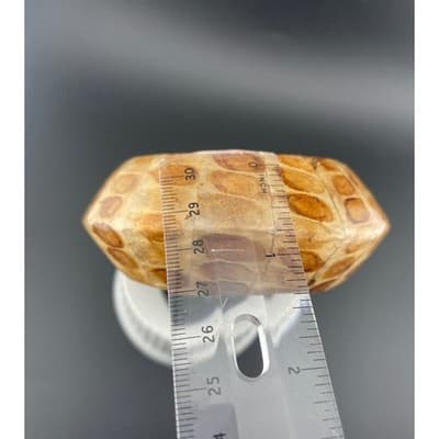 VTG KJL Capiz Shell Mosaic Bangle Bracelet Kenneth Jay Lane Wide Tortoiseshell - Thumbnail 13