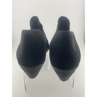 Eileen Fisher Perry black nubuck suede elastic cutout shoes booties sz 7.5 - Thumbnail 13