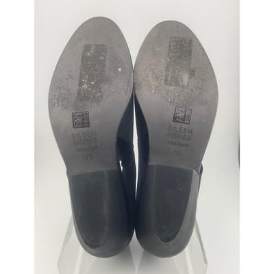 Eileen Fisher Perry black nubuck suede elastic cutout shoes booties sz 7.5 - Thumbnail 16