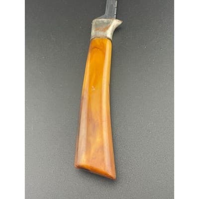 Antique Bakelite Letter Opener Marbled Butterscotch Handle Art Deco Era Office - Thumbnail 6