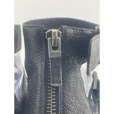 Eileen Fisher Black Leather Gladiator Buckle Zip Ankle Strap Sandals Women Sz 7 - Thumbnail 19