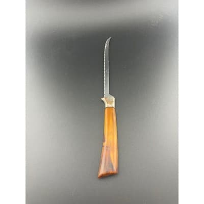 Antique Bakelite Letter Opener Marbled Butterscotch Handle Art Deco Era Office - Thumbnail 3