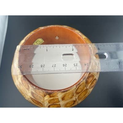 VTG KJL Capiz Shell Mosaic Bangle Bracelet Kenneth Jay Lane Wide Tortoiseshell - Thumbnail 12