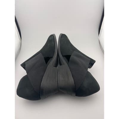 Eileen Fisher Perry black nubuck suede elastic cutout shoes booties sz 7.5 - Thumbnail 10