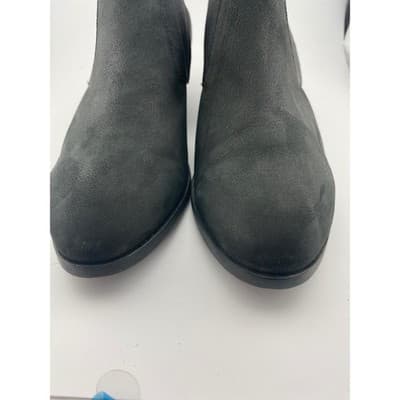 Eileen Fisher Perry black nubuck suede elastic cutout shoes booties sz 7.5 - Thumbnail 4