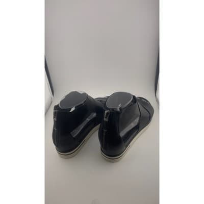 Eileen Fisher Sport Tumbled Leather Zipper Black Sneaker Platform Sandals Size 7 - Thumbnail 4