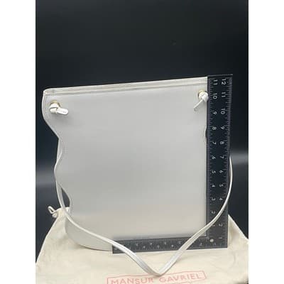 Mansur Gavriel Wave Bag White Leather Sculptural Shoulder Bag Italy Dust Bag - Thumbnail 19